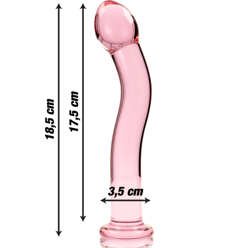 Nebula Series by Ibiza — Dildo de Vidro Transparente 18,5 cm — Rosa — vista adicional 5