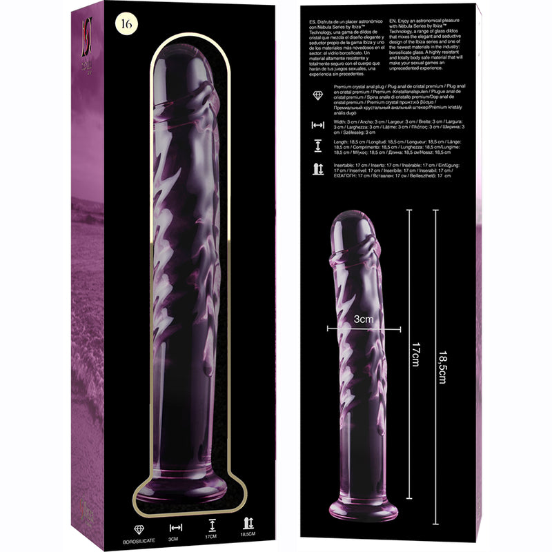 Nebula Series by Ibiza — Transparent Glass Dildo 18.5 cm