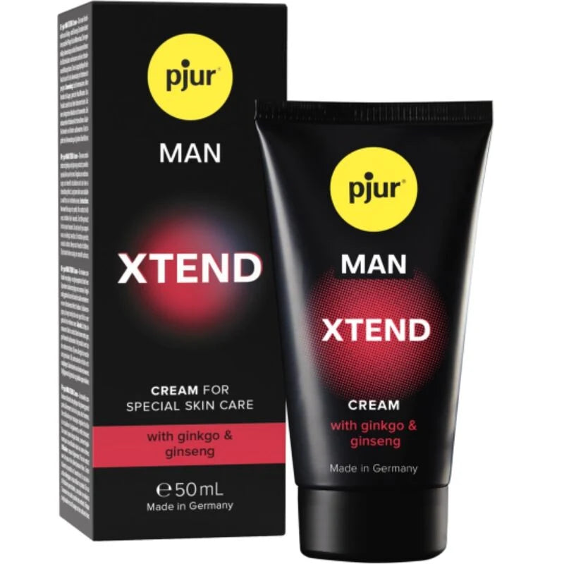 Creme de Massagem Estimulante Pjur Man Xtend — frasco do cosmético junto à embalagem