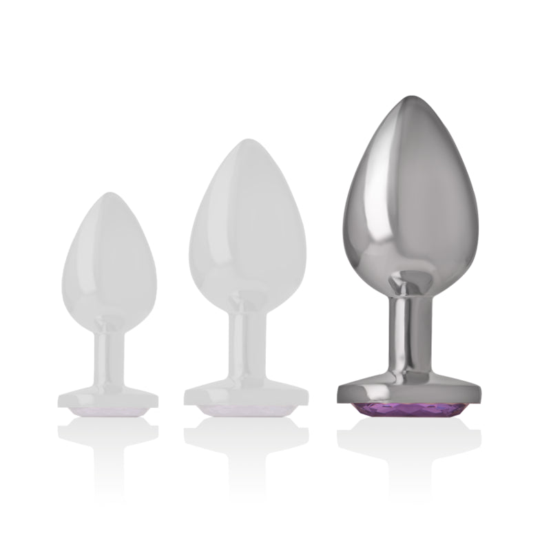 Plug anale in alluminio con cristallo viola — Intense