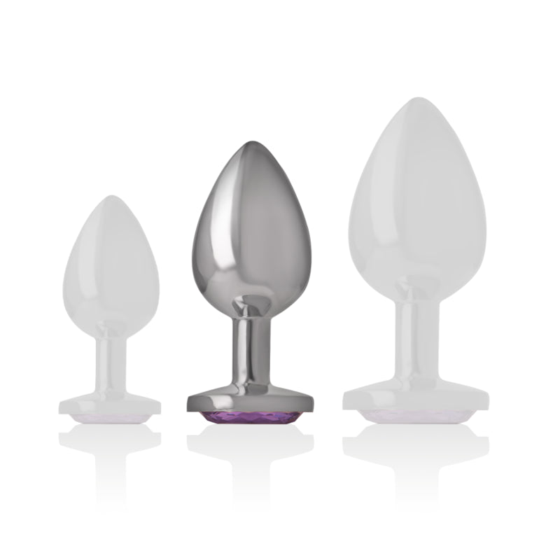 Plug anale in alluminio con cristallo viola — Intense