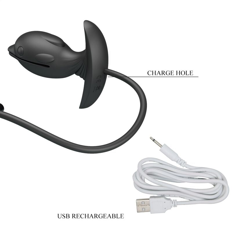 Opblaasbare oplaadbare anale plug met vibratie (10 functies)