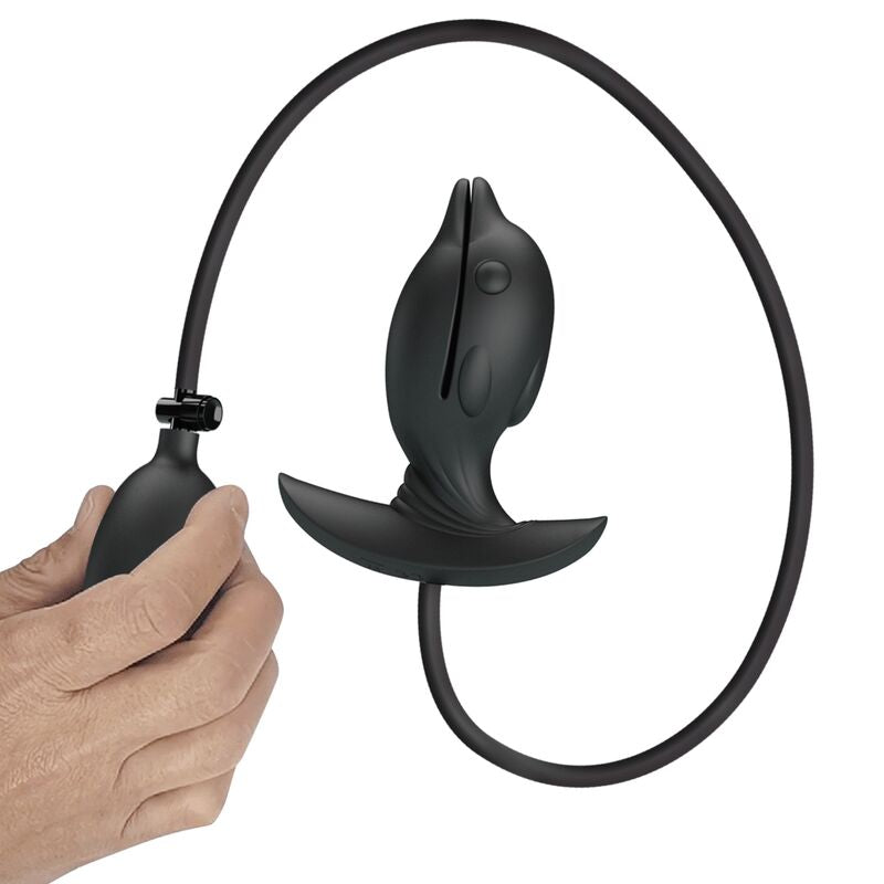 Opblaasbare oplaadbare anale plug met vibratie (10 functies)