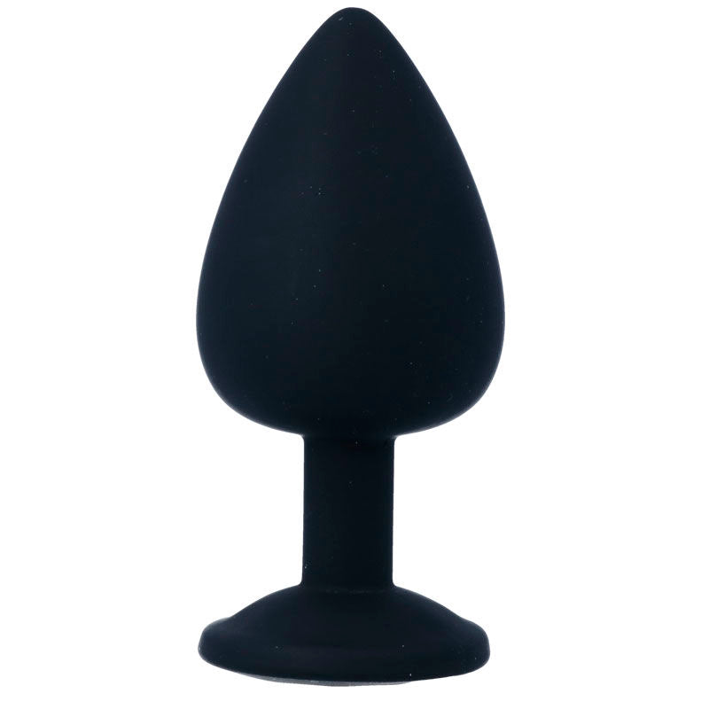 Plug Anal Shelki — Toque Sedoso & Base Diamante — Preto / L — vista adicional 5