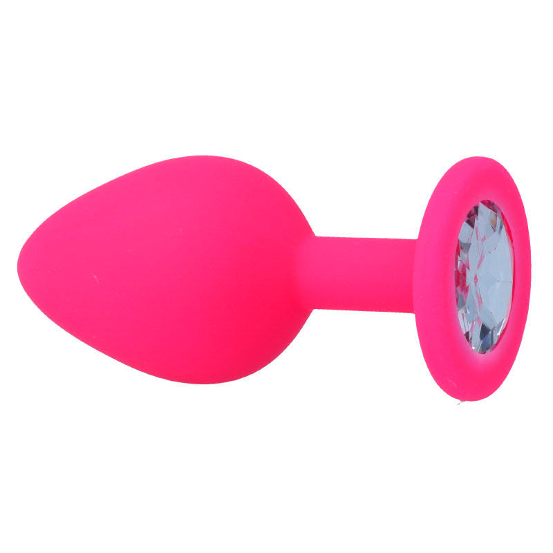 Plug Anal Shelki — Toque Sedoso & Base Diamante — Rosa / M — vista adicional 7