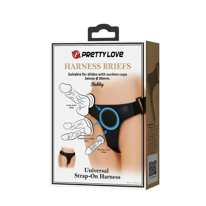 Arnês Universal Pretty Love Harness Briefs — embalagem vista de frente