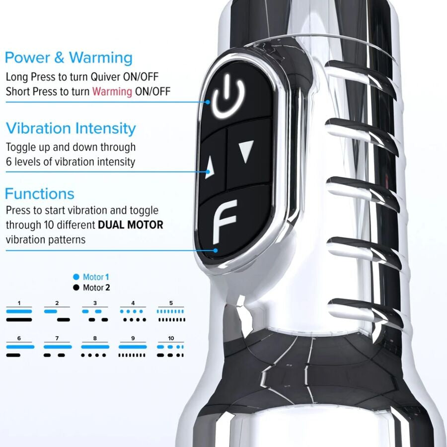 Masturbateur vaginal vibrant rechargeable Quiver