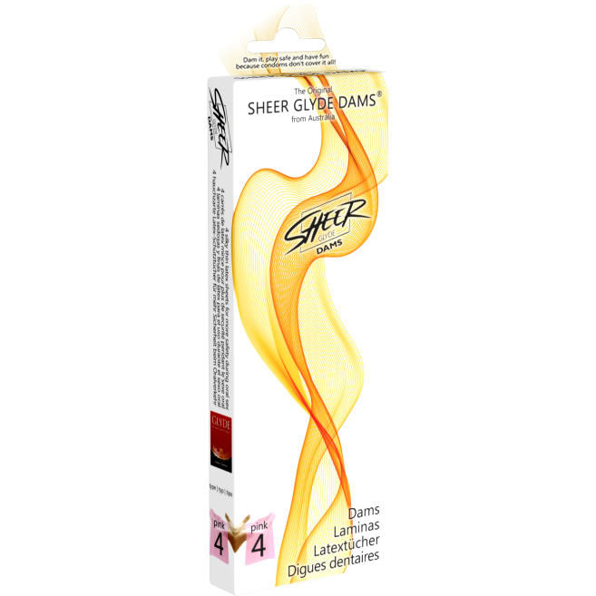 Sheer Glyde — Barragem de Látex para Sexo Oral 4 Unidades — Morango — vista adicional 2