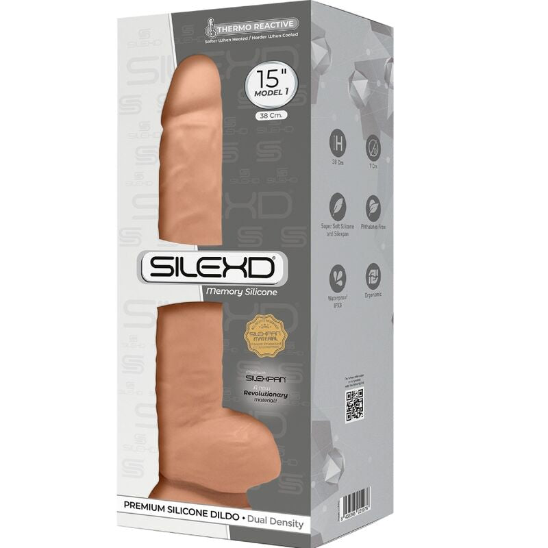SilexD — Dildo Realista Premium 38 cm com Ventosa — Bege — vista adicional 3