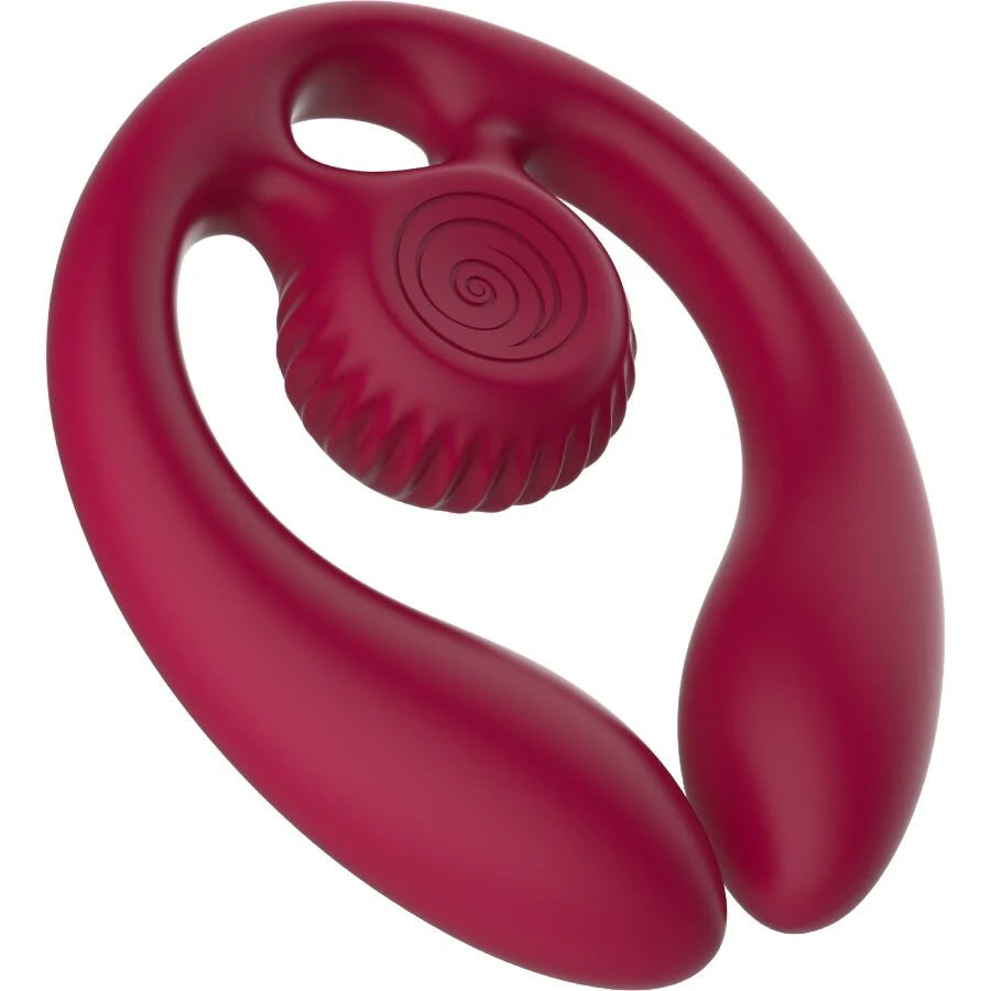Vibrador para Casais Snail Vibe GIZI Duo (Bordô) — vista inclinada das extremidades