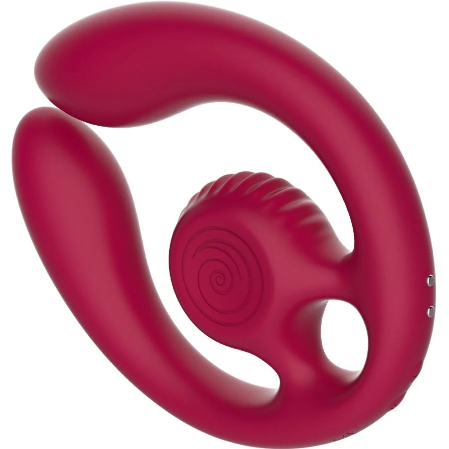 Vibrador para Casais Snail Vibe GIZI Duo (Bordô) — vista das superfícies curvas