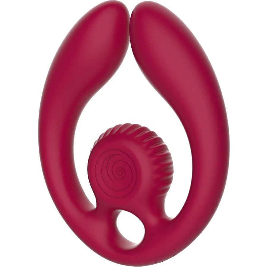 Vibrador para Casais Snail Vibe GIZI Duo (Bordô) — produto colocado na vertical