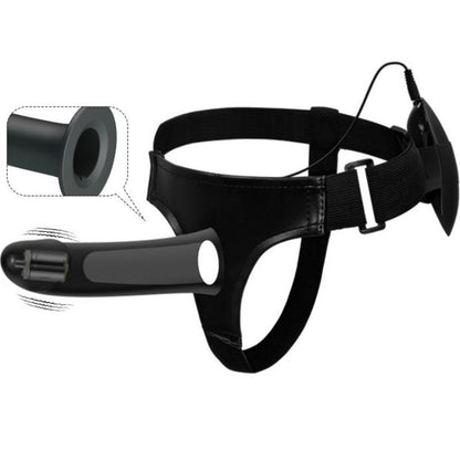 Vito Strap-On con dildo cavo vibrante e imbracatura regolabile