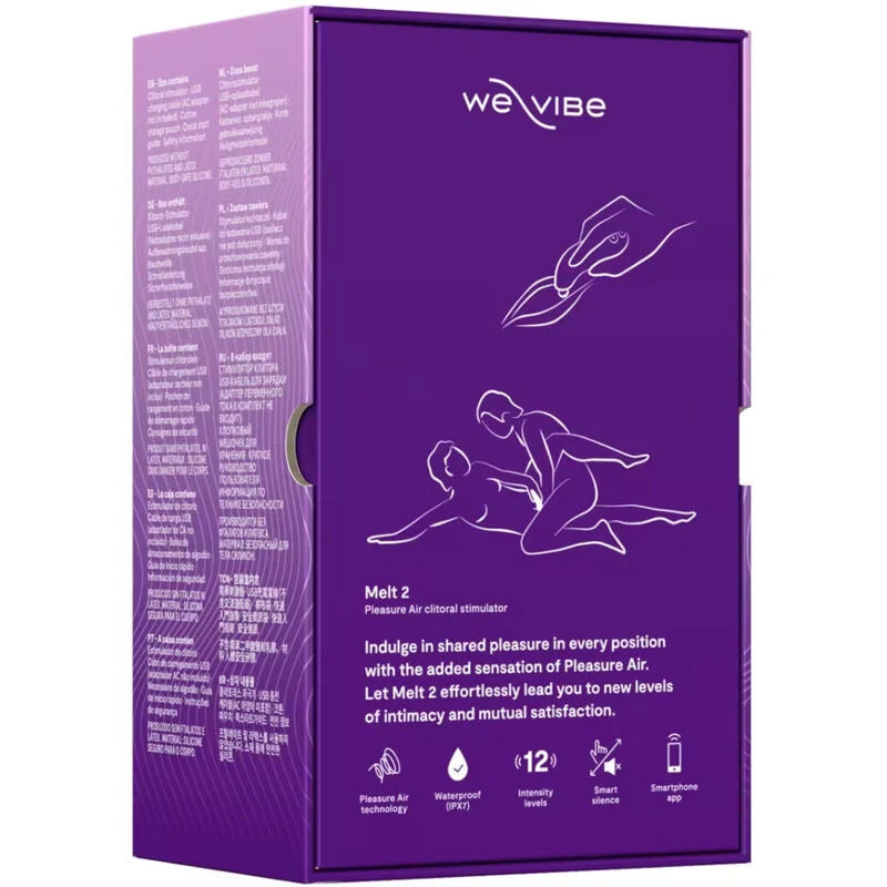 Sugador Clitoriano We-Vibe Melt 2 (Roxo) — verso da embalagem