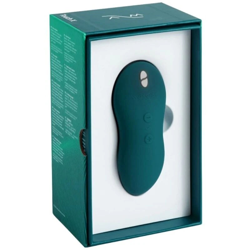 Vibrador We-Vibe Touch X (Verde) — produto dentro da caixa aberta