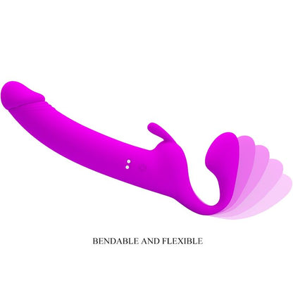 Zanini Strapless Strap-On mit doppelter Vibration und 10 Modi