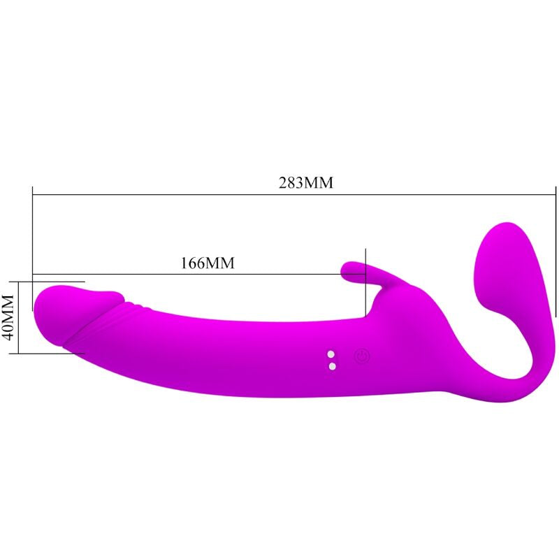 Zanini Strapless Strap-On mit doppelter Vibration und 10 Modi